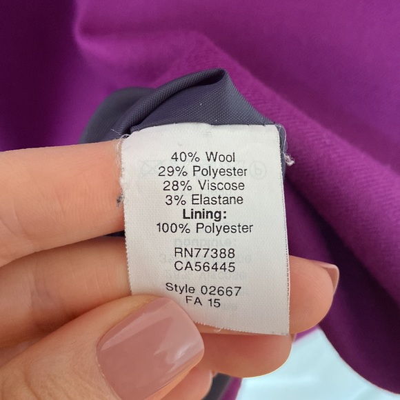 J Crew Purple Wool Blend Dress Size 2 - Picture 4 of 4